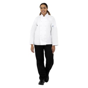 Weiße Unisex-Kochjacke mit langen Ärmeln Vegas - Größe XL - Whites Chefs Clothing - Fourniresto