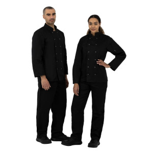 Unisex Black Long Sleeve Vegas Chef Jacket - Size L - Whites Chefs Clothing - Fourniresto