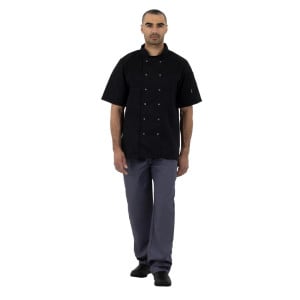 Veste De Cuisine Mixte Noire À Manches Courtes Vegas - Taille M - Whites Chefs Clothing - Fourniresto