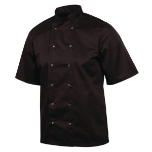 Black Unisex Short Sleeve Vegas Kitchen Jacket - Size XXL - Whites Chefs Clothing - Fourniresto