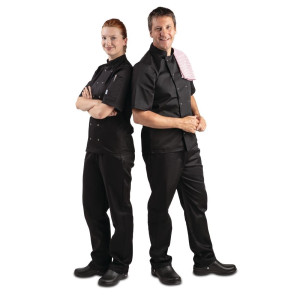 Zwarte unisex korte mouwen Vegas koksbuis - maat XXL - Whites Chefs Clothing - Fourniresto