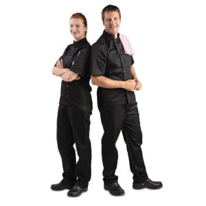 Veste De Cuisine Mixte Noire À Manches Courtes Vegas - Taille Xxl - Whites Chefs Clothing - Fourniresto