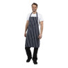 Schort met strepen zonder zak marineblauw en wit 965 x 710 mm - Whites Chefs Clothing - Fourniresto