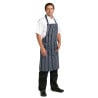 Apron Bib With Pocket Striped Navy And White 965 X 710 Mm - Whites Chefs Clothing - Fourniresto