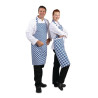 Schort met blauw-witte ruitjes van polycotton 710 x 970 mm - Whites Chefs Clothing - Fourniresto