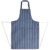 Waterproof Striped Blue And White Bib Apron 1016 X 711 Mm - Whites Chefs Clothing - Fourniresto