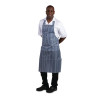 Schort met waterafstotende strepen in blauw en wit 1016 x 711 mm - Whites Chefs Clothing - Fourniresto