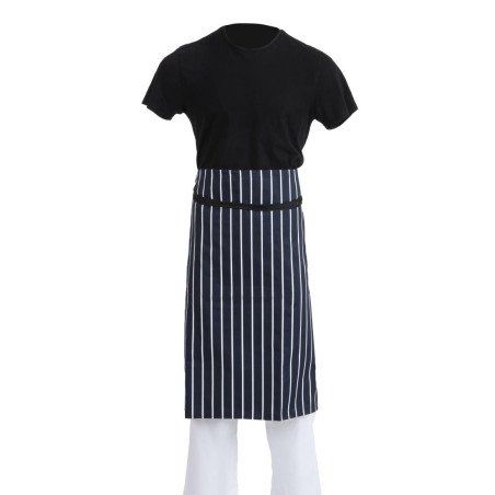 Schort met blauwe en witte strepen 760 x 920 mm - Whites Chefs Clothing - Fourniresto