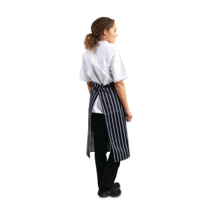 Schort met blauwe en witte strepen 760 x 920 mm - Whites Chefs Clothing - Fourniresto