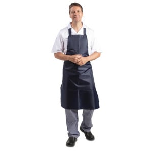 Schort met spatlap Waterafstotend Blauw 1016 x 711 mm - Whites Chefs Clothing - Fourniresto