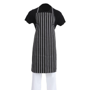 Schwarz-weiße gestreifte Küchenschürze 760 x 970 mm - Whites Chefs Clothing - Fourniresto