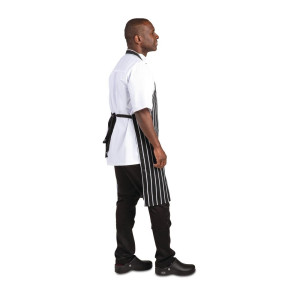 Schort Gestreept Zwart En Wit 760 X 970 Mm - Whites Chefs Clothing - Fourniresto