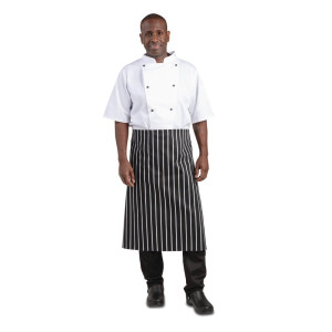 Schort Gestreept Wit en Zwart 760 x 970 mm - Whites Chefs Clothing - Fourniresto