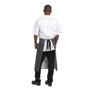 Schort Gestreept Wit en Zwart 760 x 970 mm - Whites Chefs Clothing - Fourniresto