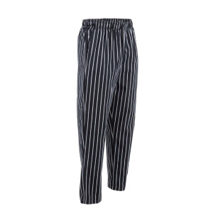 Pantalon De Cuisine Mixte Baggy Rayé Noir Et Blanc - Taille L - Chef Works - Fourniresto