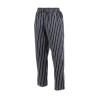 Broek voor de keuken unisex baggy gestreept zwart en wit - Maat L - Chef Works - Fourniresto