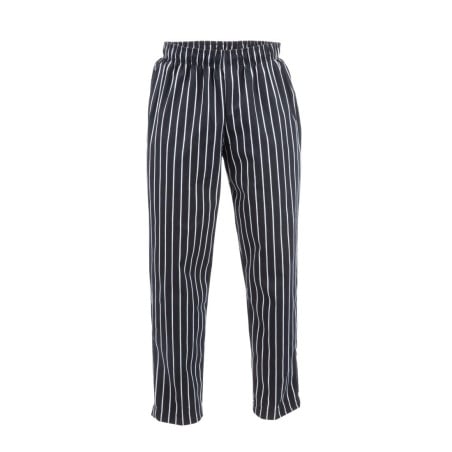 Pantalon De Cuisine Mixte Baggy Rayé Noir Et Blanc - Taille M - Chef Works - Fourniresto