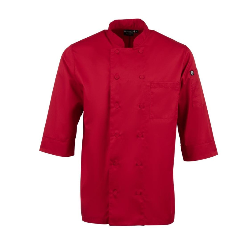 Veste De Cuisine Mixte Rouge - Taille L - Chef Works - Fourniresto