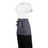 Schort van Kort Grijs Antraciet Serveerder in Polycotton 750 x 373 mm - Whites Chefs Clothing - Fourniresto