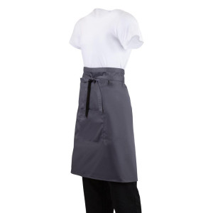 Schort van 1000 x 700 mm in antracietgrijs polycotton - Whites Chefs Clothing - Fourniresto