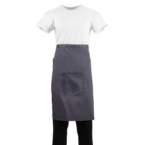 Schort van 1000 x 700 mm in antracietgrijs polycotton - Whites Chefs Clothing - Fourniresto