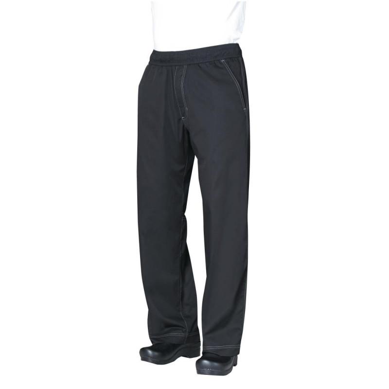 Pantalon De Cuisine Mixte Baggy Noir - Taille M - Chef Works - Fourniresto