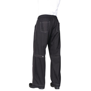 Broek voor de keuken unisex Baggy Zwart - Maat S - Chef Works - Fourniresto