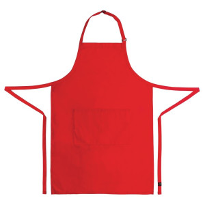 Latzschürze mit verstellbarem Nackenband und Doppeltasche Rot 610 x 860 mm - Chef Works - Fourniresto