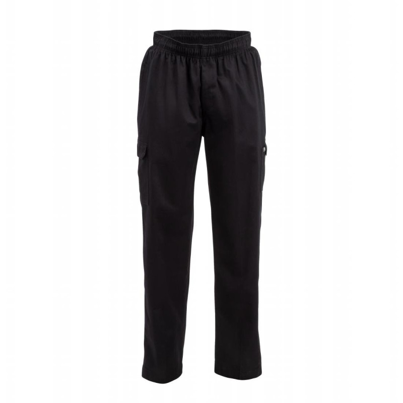 Unisex Fit Cargo Black Kitchen Pants - Size L - Chef Works - Fourniresto