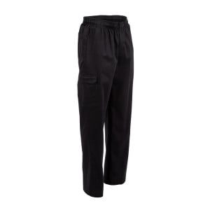 Unisex Fit Cargo Black Kitchen Pants - Size L - Chef Works - Fourniresto