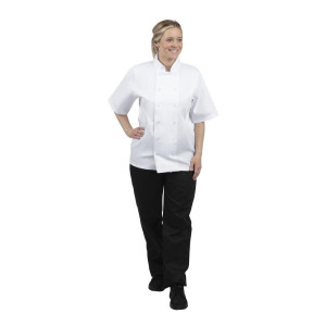 Witte korte mouwen koksbuis Boston - Maat L - Whites Chefs Clothing - Fourniresto