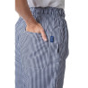 Pantalon de Cuisine Mixte Vegas à Petits Carreaux Bleus et Blancs - Taille L - Whites Chefs Clothing - Fourniresto