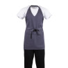 Kellner-Schürze mit V-Ausschnitt in Anthrazitgrau aus Polycotton 838 x 698 mm - Whites Chefs Clothing - Fourniresto