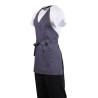 Server Apron V-neck Grey Anthracite in Polycotton 838 x 698 mm - Whites Chefs Clothing - Fourniresto