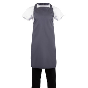 Anthracite Grey Polycotton Bib Apron 711 x 965 mm - Whites Chefs Clothing - Fourniresto