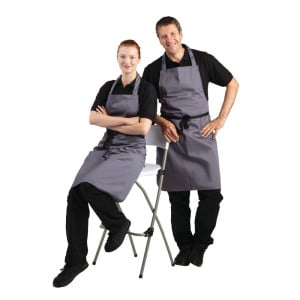 Tablier Bavette Gris Anthracite en Polycoton 711 x 965 mm  - Whites Chefs Clothing - Fourniresto