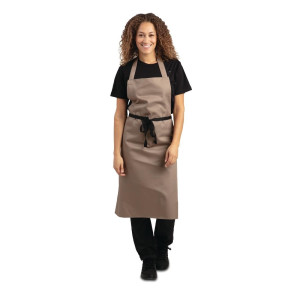 Tablier Bavette Marron Clair en Polycoton 711 x 965 mm  - Whites Chefs Clothing - Fourniresto