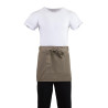 Short Light Brown Polycotton Server Apron 373 x 750 mm - Whites Chefs Clothing - Fourniresto