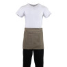 Korte lichtbruine serveerschort van polycotton 373 x 750 mm - Whites Chefs Clothing - Fourniresto