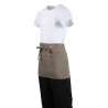 Korte lichtbruine serveerschort van polycotton 373 x 750 mm - Whites Chefs Clothing - Fourniresto