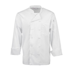 Witte unisex koksbuis met lange mouwen Calgary - Maat L - Chef Works - Fourniresto