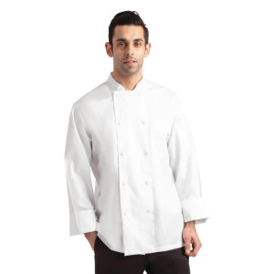 Witte unisex koksbuis met lange mouwen Calgary - Maat M - Chef Works - Fourniresto