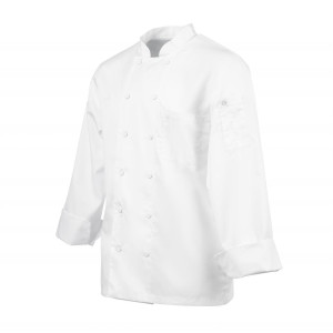 Witte unisex koksbuis met lange mouwen Calgary - Maat S - Chef Works - Fourniresto