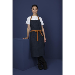 Schort van Blauwe Denim met Katoenen Riem 1000 x 700 mm - Whites Chefs Clothing - Fourniresto