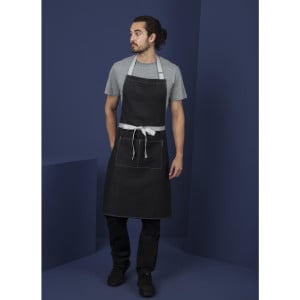 Schort Bavette Denim Zwart Southside van Polycotton 700 x 1000 mm - Whites Chefs Clothing - Fourniresto