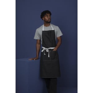 Schort Bavette Denim Zwart Southside van Polycotton 700 x 1000 mm - Whites Chefs Clothing - Fourniresto