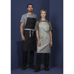 Schürze Latz Denim Schwarz Southside aus Polycotton 700 x 1000 mm - Whites Chefs Clothing - Fourniresto