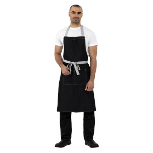 Schürze Latz Denim Schwarz Southside aus Polycotton 700 x 1000 mm - Whites Chefs Clothing - Fourniresto