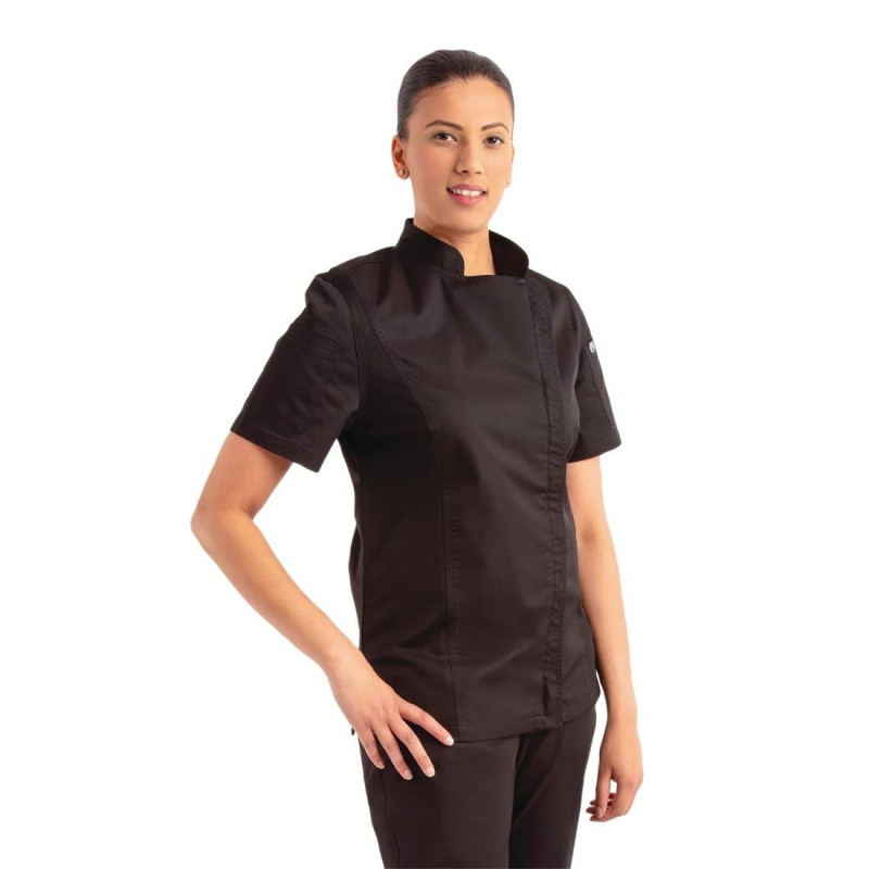 Schwarze Damen-Küchenjacke mit Reißverschluss von Springfield - Größe XS - Chef Works - Fourniresto