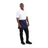 Short Navy Blue Polycotton Server Apron 373 x 750 mm - Whites Chefs Clothing - Fourniresto